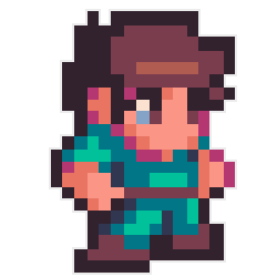 Pixel art sprite of a person